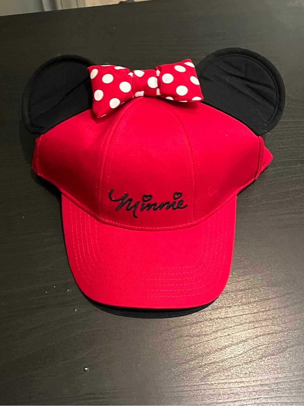 Disney Red and Black Embroidered Baseball Cap with Ears